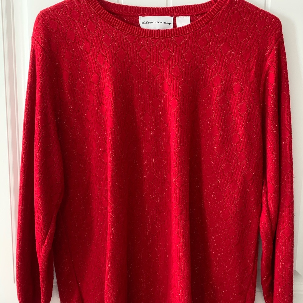 Alfred Dunner Shimmery Red Sweater